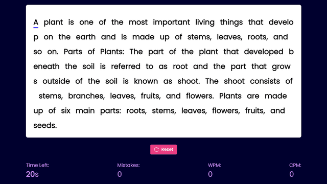 A typing game